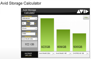 Avid Storage Calculator