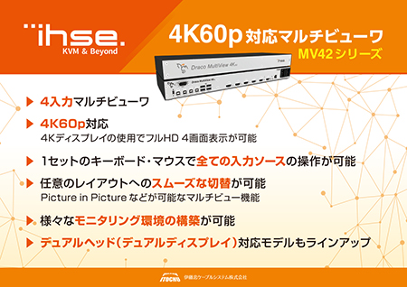 IHSE 4K60p対応マルチビューワ MV42シリーズ